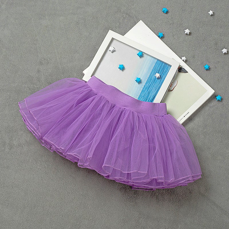 Children'S Dance White Veil Skirt Girls' Skirt Short Skirt Dancing Ballet Tutu Skirt Practice Skirt Dancing Dress Skirt - Image 1