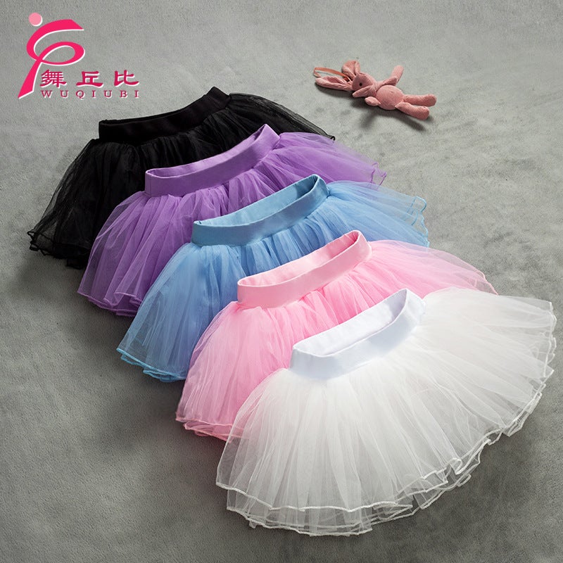 Children'S Dance White Veil Skirt Girls' Skirt Short Skirt Dancing Ballet Tutu Skirt Practice Skirt Dancing Dress Skirt - Image 2