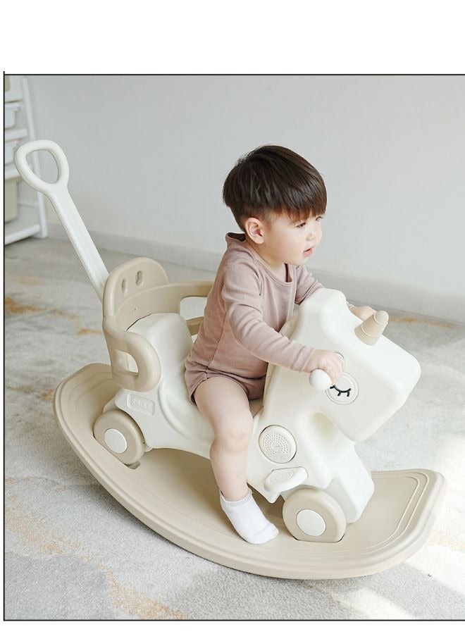 BEIE Unicorn Rocking Carriage with Seat Cushion-Musical Model Traditional Toy for Nursery & Playroom Kids, Best Birthday Gift for Toddler's Boys and Girls - Image 3