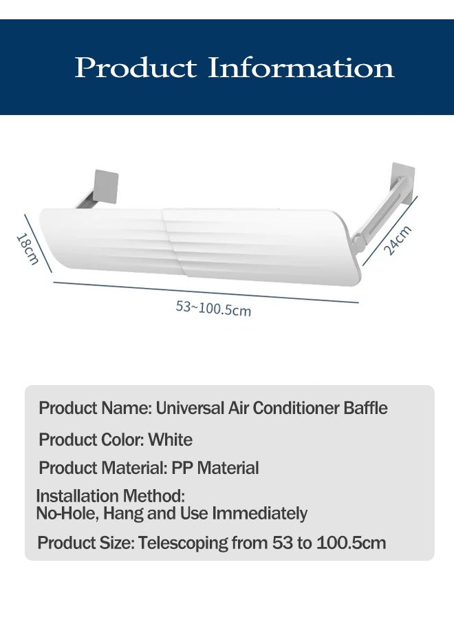 Ac Deflector Air Conditioning Adjustable Anti Cold Baffle, Deflector, Manual Adjustment of Air Conditioning Wind Direction, Used in Living Room, Offices  Adjustable AC air Deflector Suitable for Split air conditioners Anti-Blast/Anti-Direct Blowing Baffle Windshield for Home Mini-Split - Image 5
