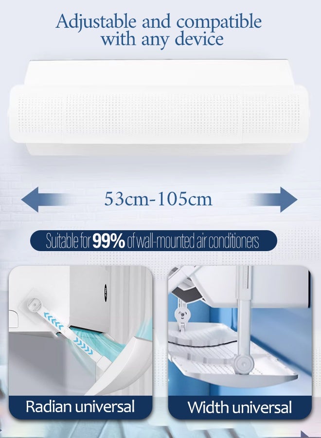 Ac Deflector Air Conditioning Adjustable Anti Cold Baffle, Deflector, Manual Adjustment of Air Conditioning Wind Direction, Used in Living Room, Offices  Adjustable AC air Deflector Suitable for Split air conditioners Anti-Blast/Anti-Direct Blowing Baffle Windshield for Home Mini-Split - Image 4