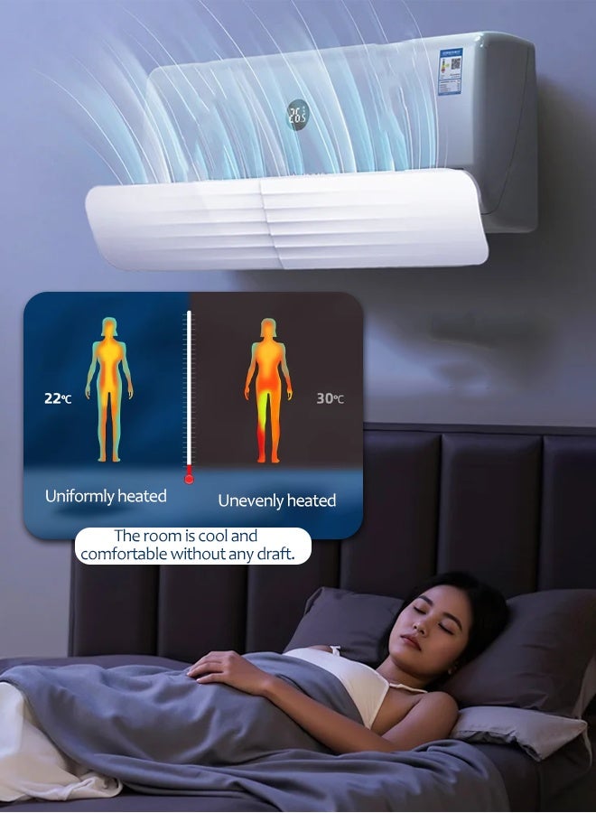 Ac Deflector Air Conditioning Adjustable Anti Cold Baffle, Deflector, Manual Adjustment of Air Conditioning Wind Direction, Used in Living Room, Offices  Adjustable AC air Deflector Suitable for Split air conditioners Anti-Blast/Anti-Direct Blowing Baffle Windshield for Home Mini-Split - Image 2