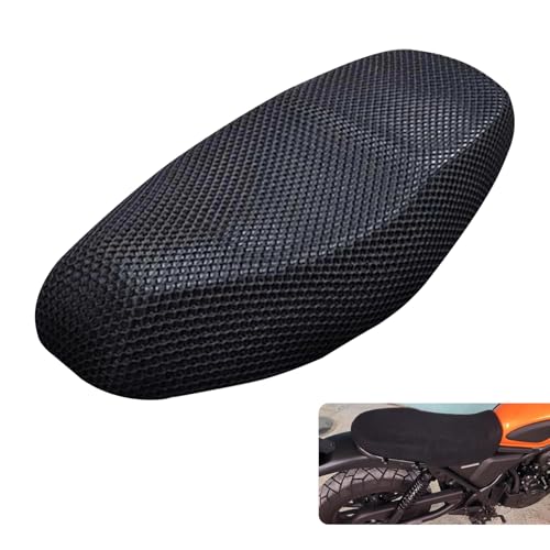 Hugwits Motorcycle Seat Cover 22 x 30 Breathable Honeycomb Mesh Seat Cushion Cover Full Cover AntiSlip Protector Cushion Universal Seat Protector for Motorcycle Scooter Moped Black - Image 1