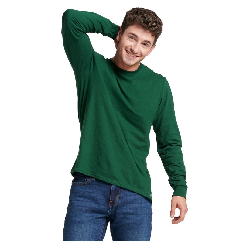Russell Athletic Mens Cotton Performance Long Sleeve T-Shirts T Shirt, Dark Green, XX-Large US - Image 1