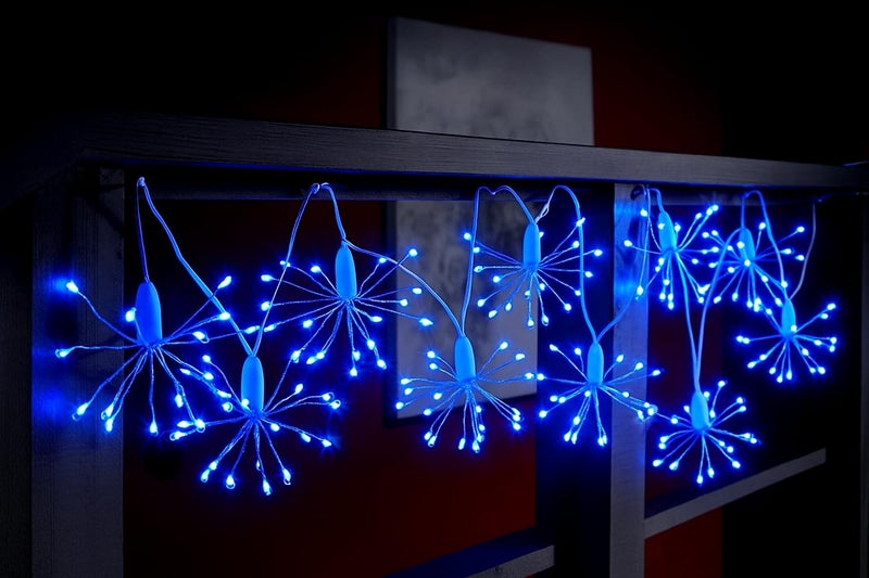 MIRADH Starbursts Lights, 10 ft USB-Powered Waterproof Warm-White Fairy Star String Lights – Indoor-Outdoor Décor for Diwali, Navratri, Christmas & New Year(Blue) - Image 3
