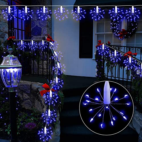 MIRADH Starbursts Lights, 10 ft USB-Powered Waterproof Warm-White Fairy Star String Lights – Indoor-Outdoor Décor for Diwali, Navratri, Christmas & New Year(Blue) - Image 1