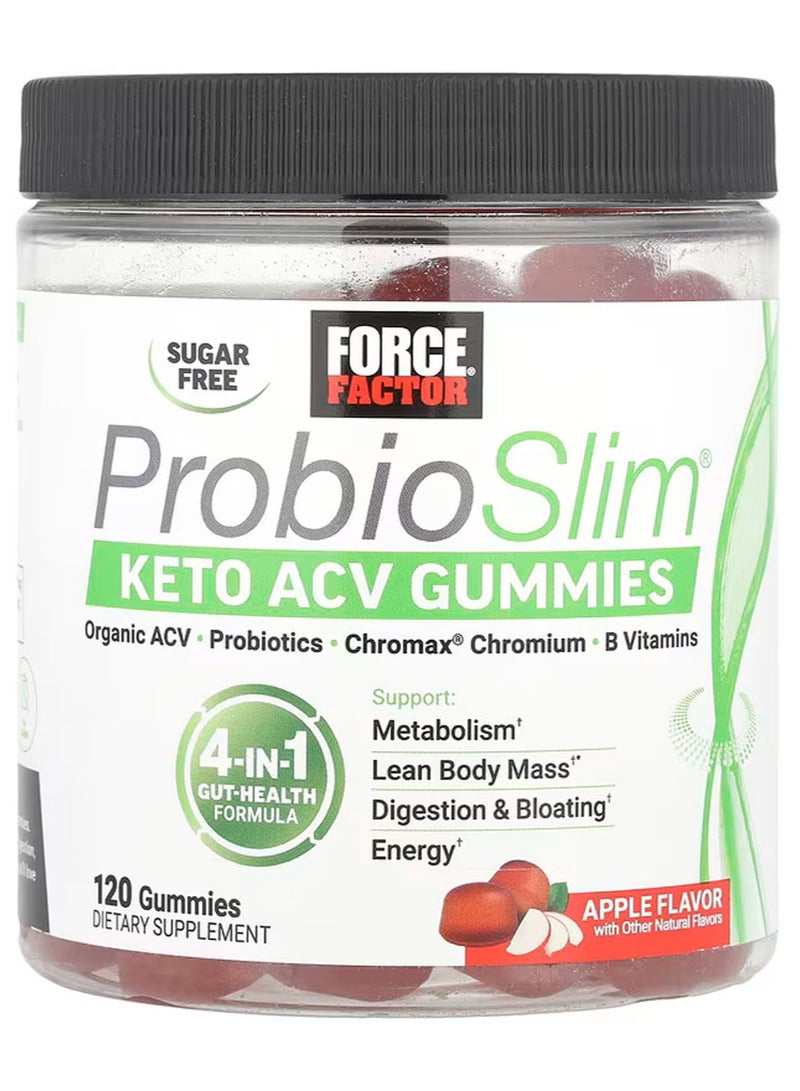 Force Factor ProbioSlim, Keto ACV Gummies, Apple, 120 Gummies - Image 1