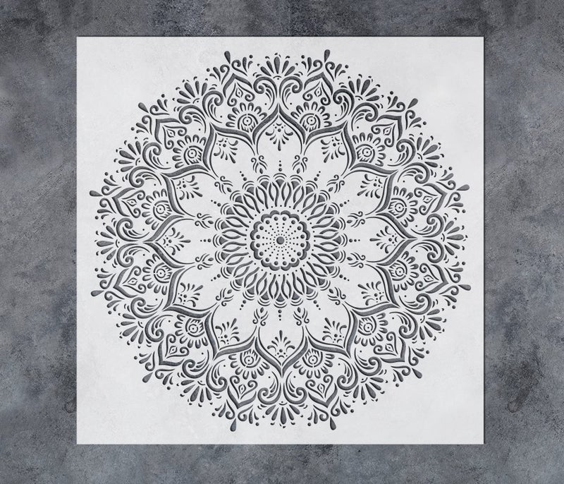 قوالب مانديلا الكبيرة من GSS Designs 16 × 16 بوصة قوالب مانديلا قابلة لإعادة الاستخدام قوالب رسم جدارية مقطوعة بالليزر لتصميم الطلاء للأرضيات والجدران والأقمشة والأثاث