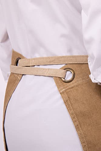 Chef Works Unisex Austin Half Bistro Apron, Natural, One Size - Image 3
