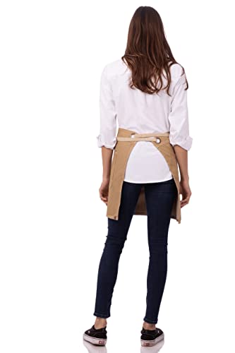 Chef Works Unisex Austin Half Bistro Apron, Natural, One Size - Image 4