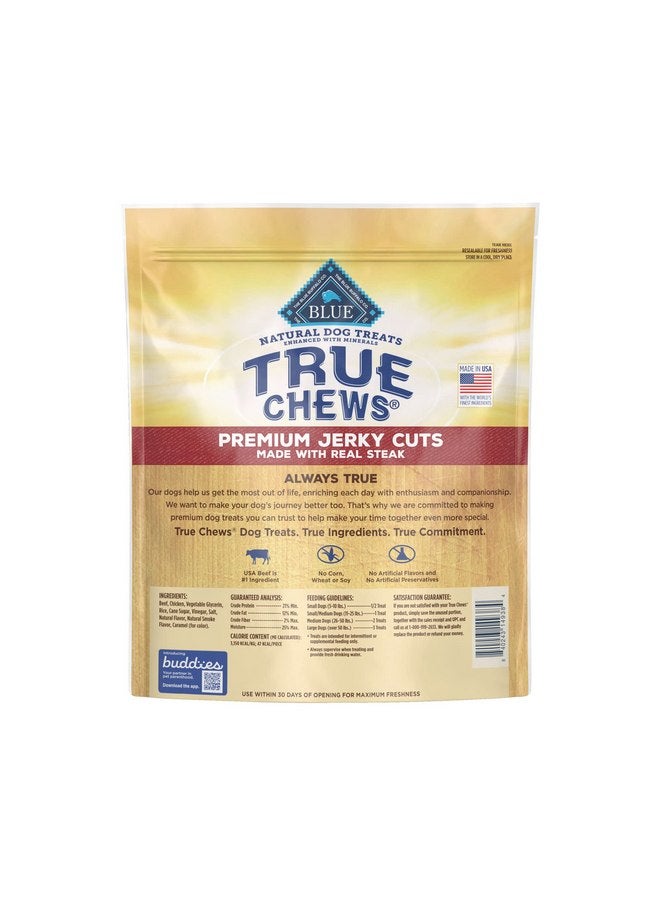 بلو بافلو Blue Buffalo True Chews Premium Jerky Cuts Dog Treats، صنع في الولايات المتحدة الأمريكية بمكونات طبيعية، لحم بقري، كيس 30 أونصة - Image 2