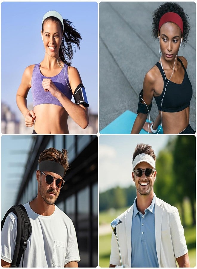 عصابات رأس رياضية - عصابات رأس لليوغا، عصابات شعر، عصابات تمارين رياضية، مطاط ناعم وقابل للتمدد (أسود) - Image 3