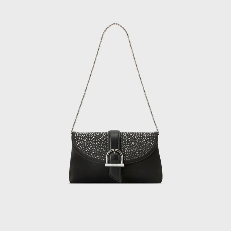 Black Embellished Shoulder Bag for Women