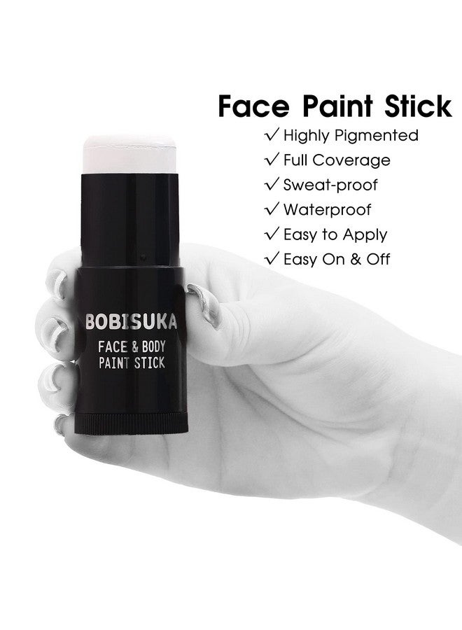 BOBISUKA Face Body White Paint Stick Clown Makeup Eye Black Sticks For Sports White Foundation Face Painting Kit For Halloween Skeleton Vampire Mime Skull Joker Special Effects Cosplay Sfx Costume - Image 2