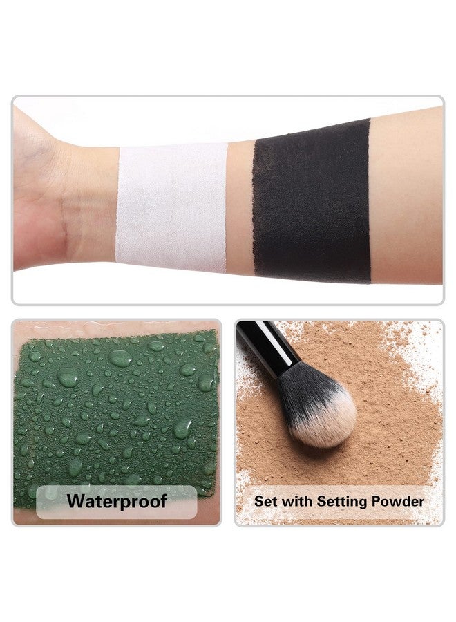 BOBISUKA Face Body White Paint Stick Clown Makeup Eye Black Sticks For Sports White Foundation Face Painting Kit For Halloween Skeleton Vampire Mime Skull Joker Special Effects Cosplay Sfx Costume - Image 3