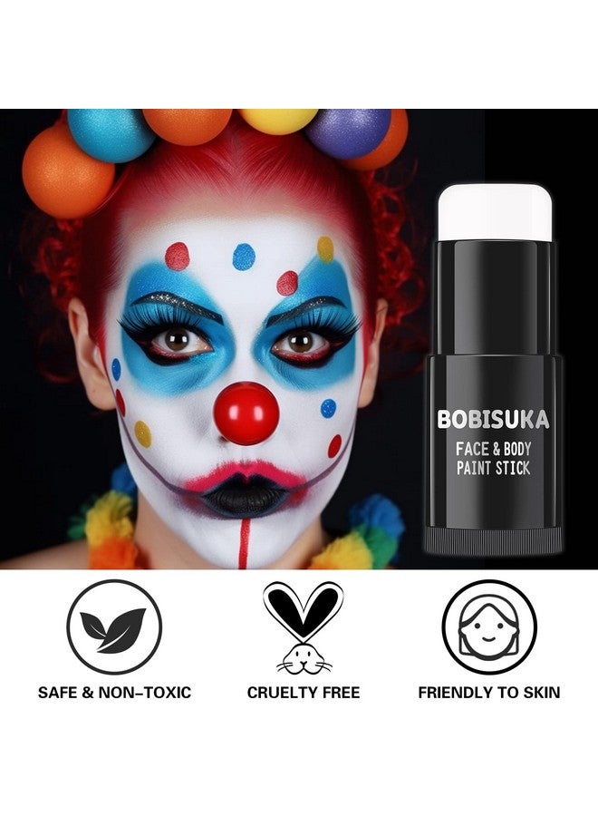 BOBISUKA Face Body White Paint Stick Clown Makeup Eye Black Sticks For Sports White Foundation Face Painting Kit For Halloween Skeleton Vampire Mime Skull Joker Special Effects Cosplay Sfx Costume - Image 5