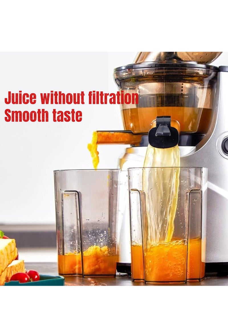 GearZone - Slow Masticating Juicer Extractor Easy to Clean, Cold Press Juicer Machines, Juice Extractor with Quiet Motor, Silver Color - Image 1