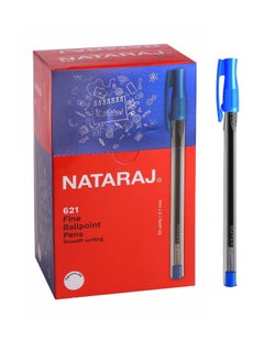 NATARAJ 50-Piece Ballpoint Pen Fine 0.7mm Tip Blue Ink  - Image 1
