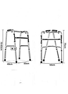 Generic Aluminum Walker, Walking Frame for the Elderly, Four-Legged Walking Stick, Foldable Crutches for the Elderly - Non-Slip Walking Stick  - Image 5
