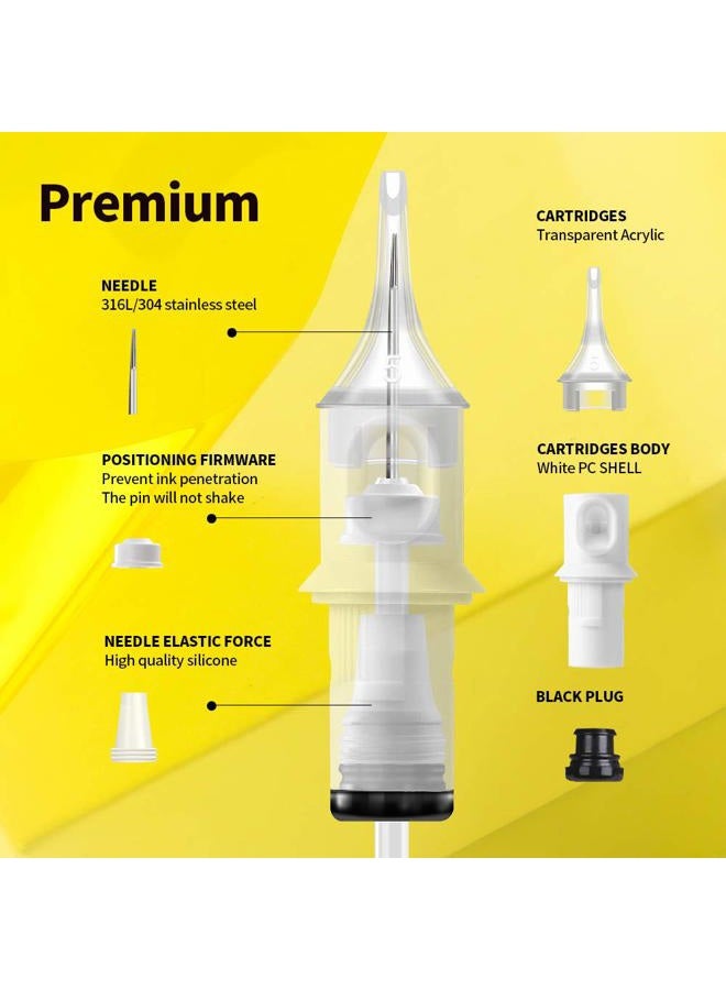 Hawink Tattoo Cartridge Needles #10 Bugpin 5 Round Shader M-Taper 20PCS with Membrane Professional Disposable EN05S-20-1005RS - Image 3
