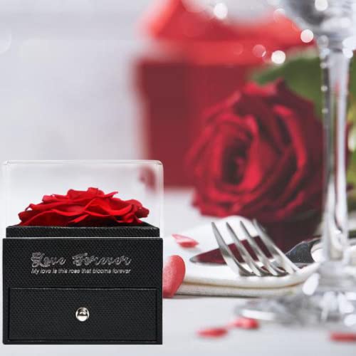 ZACENYU Preserved Real Rose with I Love You Necklace Gifts for Women Birthday Gifts for Women Mom Wife Her Friend Girlfriend Sister Valentines DayMothers Day  - Image 3