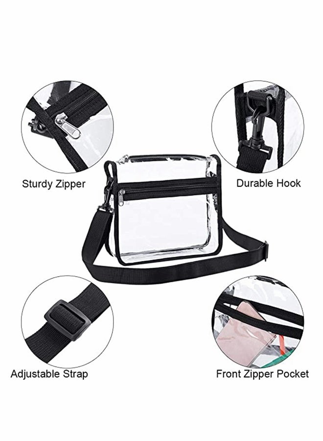 Clear Crossbody Purse Bag - Stadium Approved, Gym Clear Shoulder Tote Bag with Front Pocket and Adjustable Strap for Women and Men, Body Shoulder Bag for Work & Business Travel - Image 5