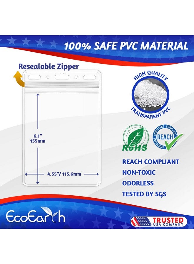 EcoEarth 4X6 Inch Passport & Card Holders With Soft Edge (Clear, 10 Pk) - Extra Large (Xxl) Vertical Id Holder - Resealable And Waterproof Identification Name Card Holder - Image 2