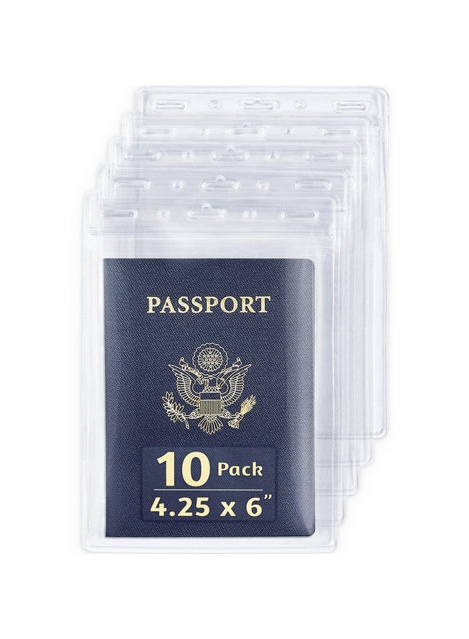 EcoEarth 4X6 Inch Passport & Card Holders With Soft Edge (Clear, 10 Pk) - Extra Large (Xxl) Vertical Id Holder - Resealable And Waterproof Identification Name Card Holder - Image 1