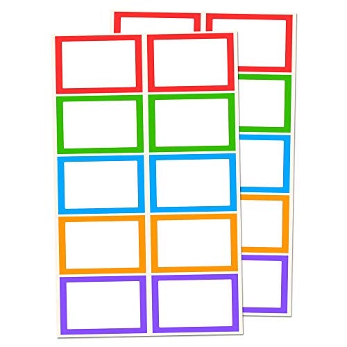 TownStix 250 Pack, Colored Name Tag Stickers Labels Sheets - 3" x 2" - Image 1