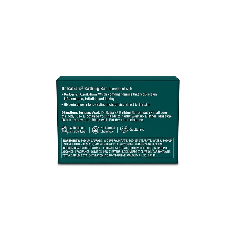 Dr Batra's Dr Batras Bathing Bar Enriched with Berberis and Aquifolium Soap for clean clear  luminous skin Protection from infectionsLonglasting moisturzing effect 125g Pack of 4 - Image 3