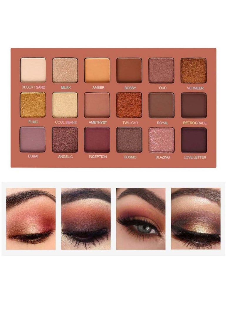 SYOSI مجموعة ظلال العيون الاحترافية S mokey Eye Shadows Nudes Highly P IGmented 18 Warm Chocolate Colors Matte Shimmer Neutral Eyeshadow Makeup Kits Nude 18 coloursلوحة ظلال العيون الاحترافية S mokey Eye - Image 1