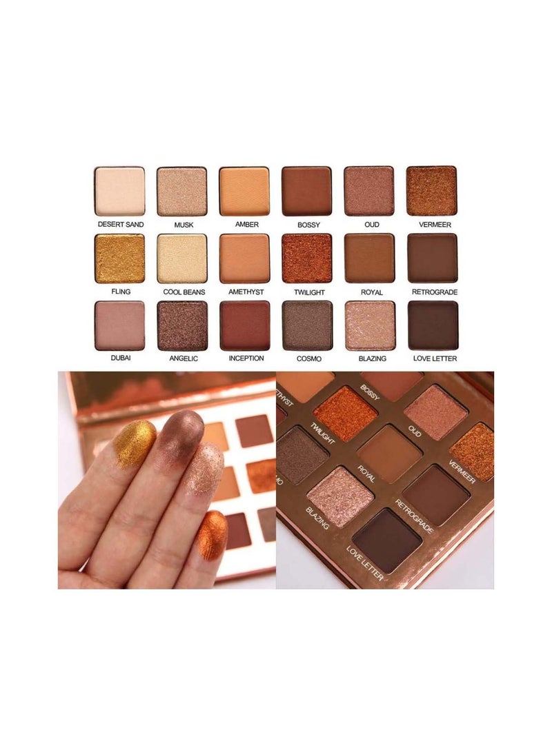 SYOSI مجموعة ظلال العيون الاحترافية S mokey Eye Shadows Nudes Highly P IGmented 18 Warm Chocolate Colors Matte Shimmer Neutral Eyeshadow Makeup Kits Nude 18 coloursلوحة ظلال العيون الاحترافية S mokey Eye - Image 4