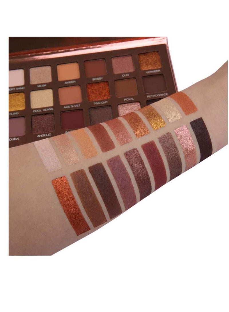 SYOSI مجموعة ظلال العيون الاحترافية S mokey Eye Shadows Nudes Highly P IGmented 18 Warm Chocolate Colors Matte Shimmer Neutral Eyeshadow Makeup Kits Nude 18 coloursلوحة ظلال العيون الاحترافية S mokey Eye - Image 3