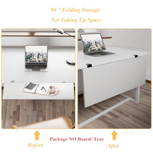 YOUSBEZY Under Desk Keyboard Tray Support Bracket Adjustable Desktop Extension Board Stand Clampon Keyboard Holder Arm Rest Tray Extension Plate Support Rack for Desk NO BoardTray 1 Set Style01 - Image 3