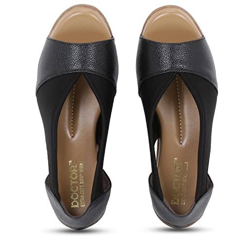 DOCTOR EXTRA SOFT Women's Sandals Ortho Care Orthopaedic Diabetic Daily Use Dr Sole Footwear Casual Stylish Chappals Slippers for Ladies & Girl's 2122Black-38 UK - Image 1