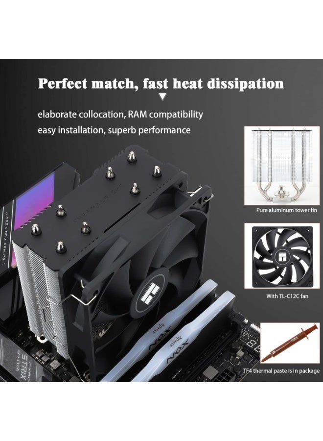 Thermalright Thermalright Assassin X120 Refined SE CPU Air Cooler,TL-C12C PWM Fan with 1550RPM, 148mm High CPU Cooling, 25.6DBa, for AM4/AM5/Intel LGA 1150/1151/1200/1700/1851 - Image 4