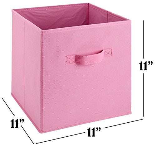 Handy Laundry 6-Pack Foldable Cube Storage Bins – Decorative Collapsible Organizer for Shelves, Closets, Underbed, Clothes, or Kids’ Toys (Pink) - Image 4