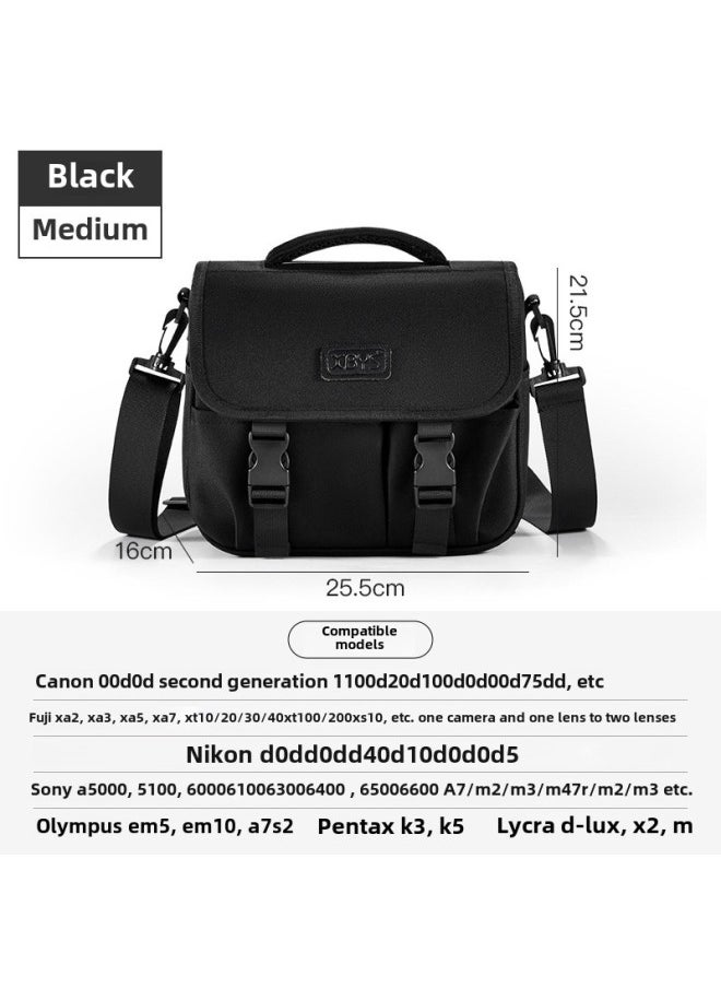 Generic - SLR Camera Bag Micro Single Camera Bag Single Shoulder Camera Storage Bag EOS For Fuji Xs10xt100 For sony-Color:Black-medium - Image 1
