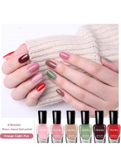 Non Toxic Fast Dry and Easy Peel Off Nail Polish Set for Pack, Eco Friendly and Organic Water Based Nail Polish for Women, Kids Teens (6 Bottles, 5ML)