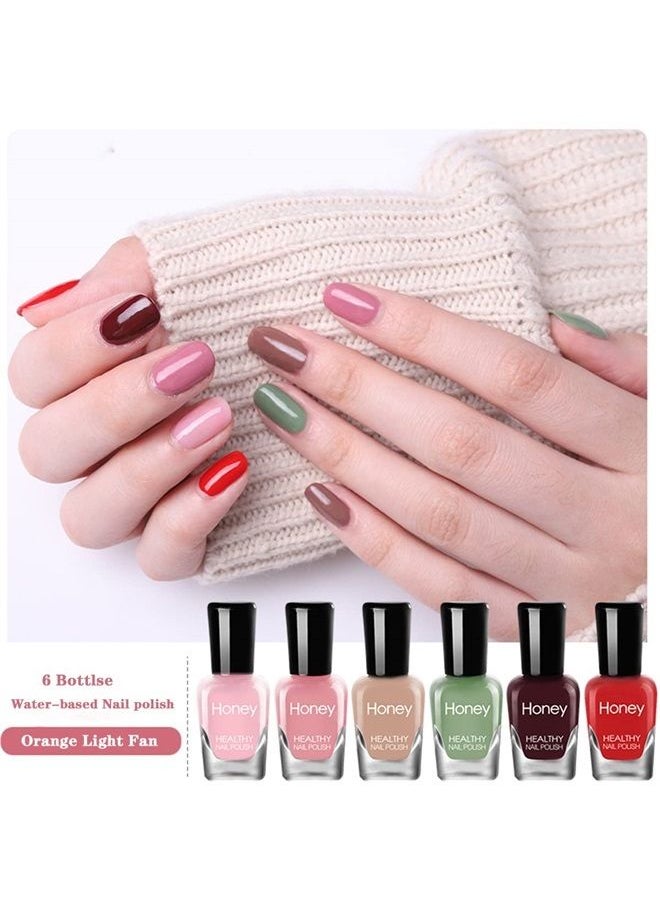Tophany - Non Toxic Fast Dry and Easy Peel Off Nail Polish Set for Pack, Eco Friendly and Organic Water Based Nail Polish for Women, Kids Teens (6 Bottles, 5ML) - Image 1