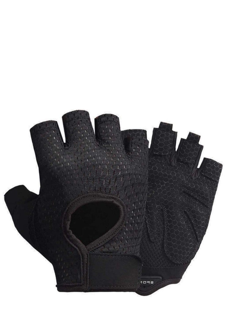 SYOSI Anti Slip Shock Absorbing Padded Breathable Half Finger Short Sports Cycling Gloves for Men Women - Image 1