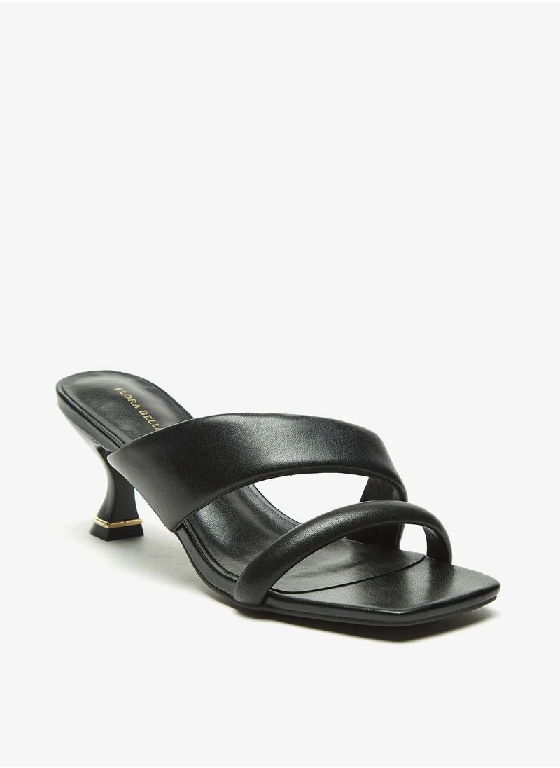 فلورا بيلا Solid Slip On Sandals with Spool Heels