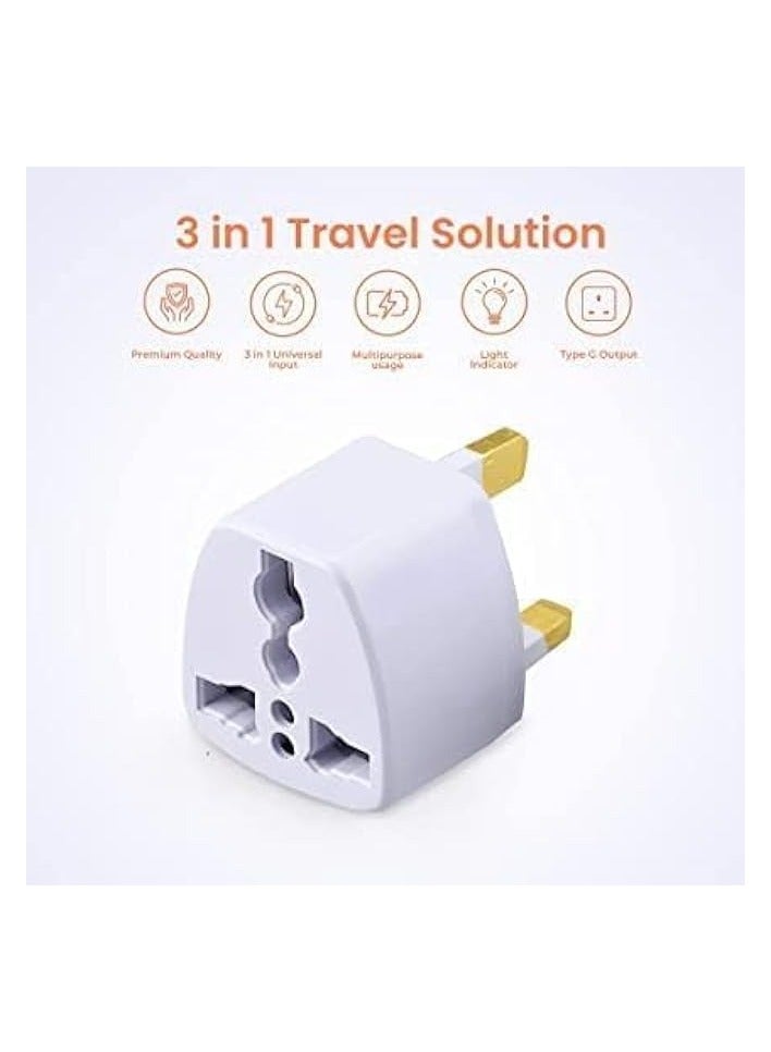 erorex Universal travel Plug Adapter, 3 Pin Power Plug Adapter for AU/UK/EU/US, Plug Converter for Business, Holiday, Hotel, Airport 3 Pcs - Image 3