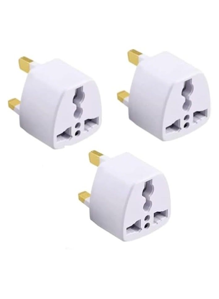 erorex Universal travel Plug Adapter, 3 Pin Power Plug Adapter for AU/UK/EU/US, Plug Converter for Business, Holiday, Hotel, Airport 3 Pcs - Image 1