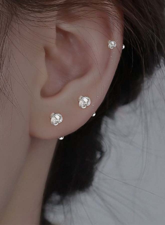 20g Heart-Shaped Earrings, 925 Sterling Silver, Simple Design, Lightweight And Mini, Suitable For Cartilage Piercings, With Tragus Screws And Ear Tips, Small And Exquisite, Minimalist Style, Suitable For Sensitive Ears. Size: 4*4mm Per Pair, 6*6mm Per Pair - Image 2