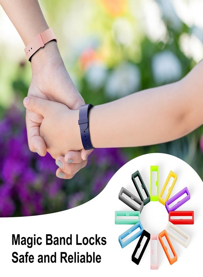 Vigamen 16 Pack Magic Band Locks,Band Keeper Compatible with Disney Magic Bands 1.0/2.0,Fitbit Charge/Charge HR/Garmin Vivofit,Elastic Silicone Fastener Rings Security Loop/Holder/Clips,Multi-Color - Image 4