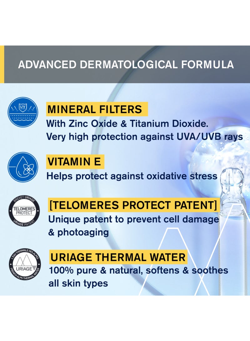 Uriage Bariesun SPF 50 Plus Mineral Tinted Sunscreen Fragrance Free Preservative Free Aquaspongines | For Sensitive Skin 100ml - Image 5