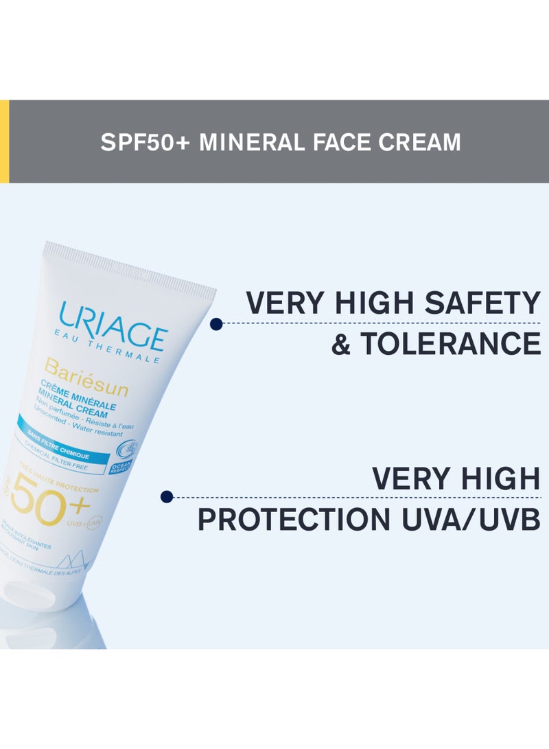 Uriage Bariesun SPF 50 Plus Mineral Tinted Sunscreen Fragrance Free Preservative Free Aquaspongines | For Sensitive Skin 100ml - Image 3