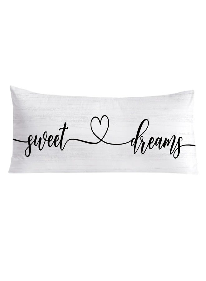 PIUD Sweet Dreams 20x54 Body Pillow Cover, Master Bedroom Decor, Farmhouse Decor, Best Wedding Gifts for Couples Decorative Long Body Pillow Cases for Bed Couch - Image 1