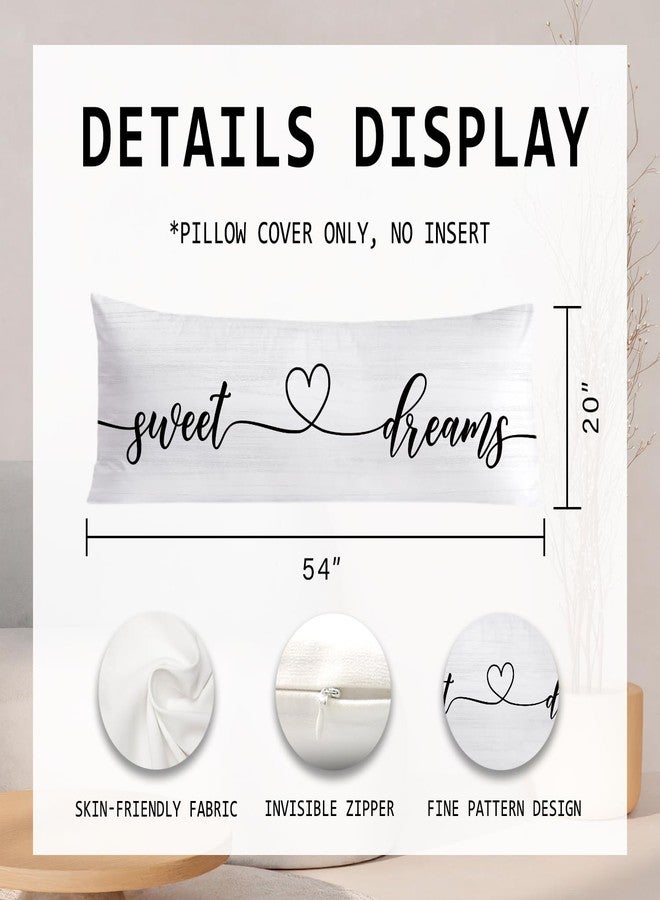 PIUD Sweet Dreams 20x54 Body Pillow Cover, Master Bedroom Decor, Farmhouse Decor, Best Wedding Gifts for Couples Decorative Long Body Pillow Cases for Bed Couch - Image 2